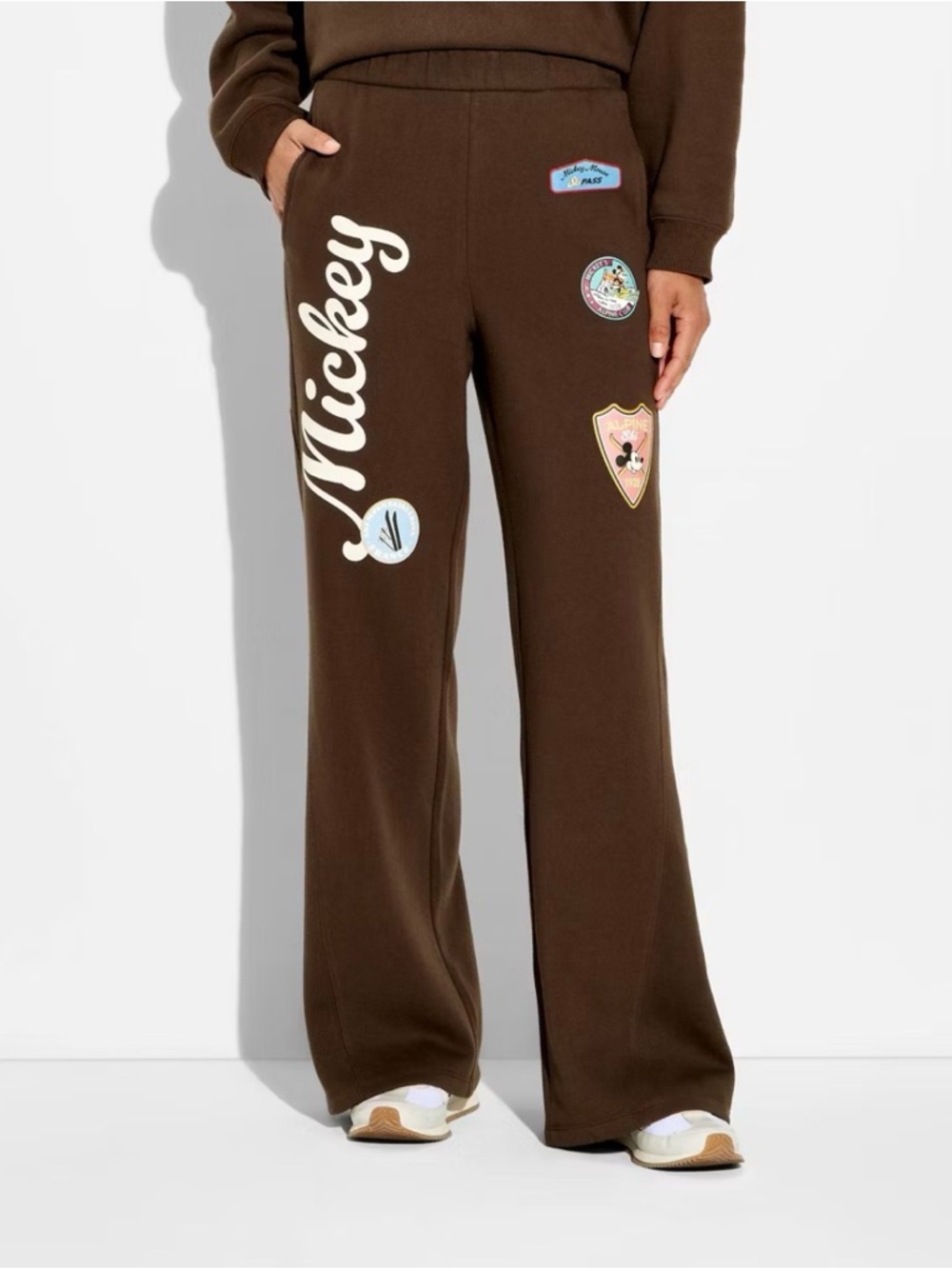Disney Brown Mickey Graphic Sweatpants Pants